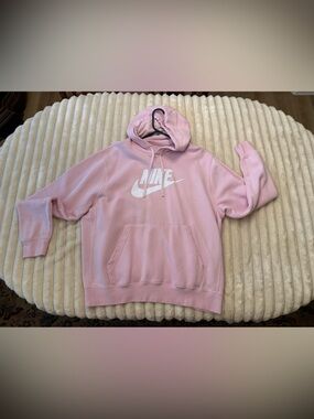 Nike Pink Pullover Hoodie with White Logo